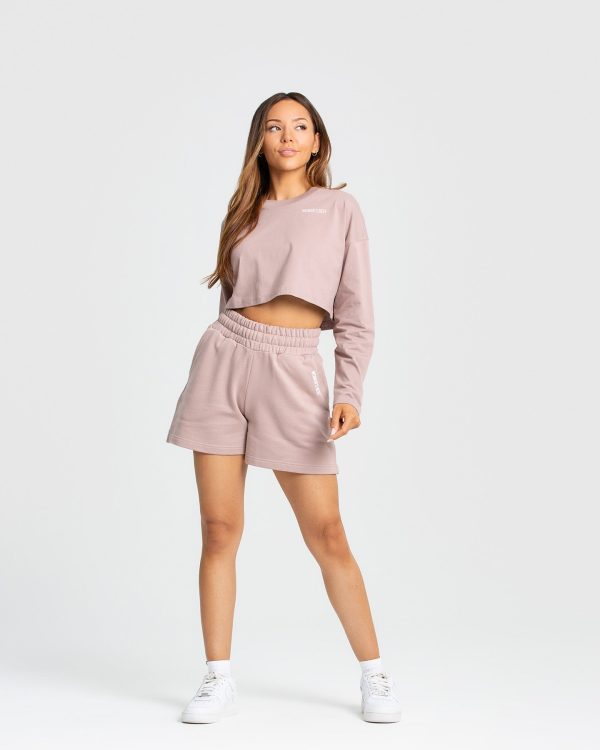 Comfort Oversized Cropped Long Sleeve T-Shirt | Taupe Jetzt online – Bild 2