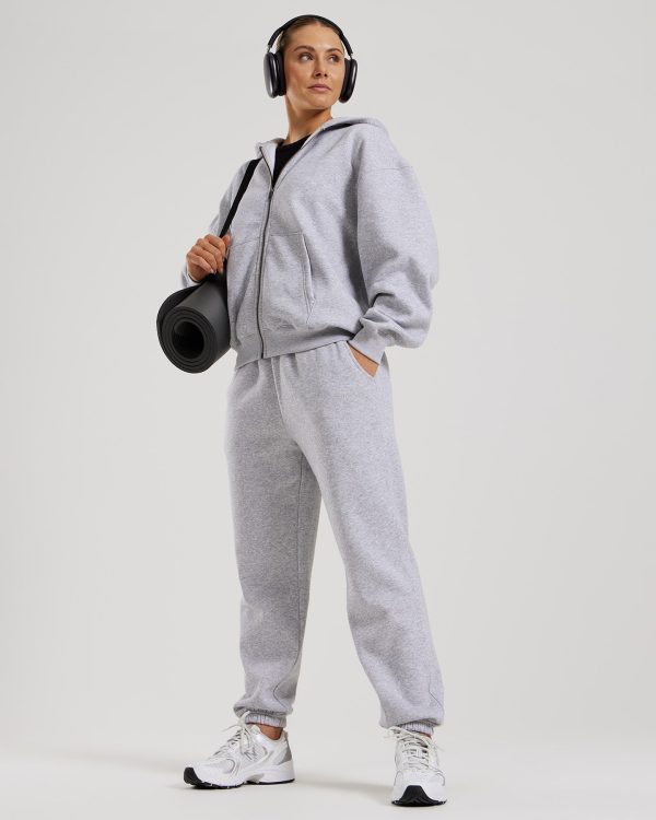 Comfort Oversized Zip-Up Hoodie | Silver Grey Marl Mode – Bild 2