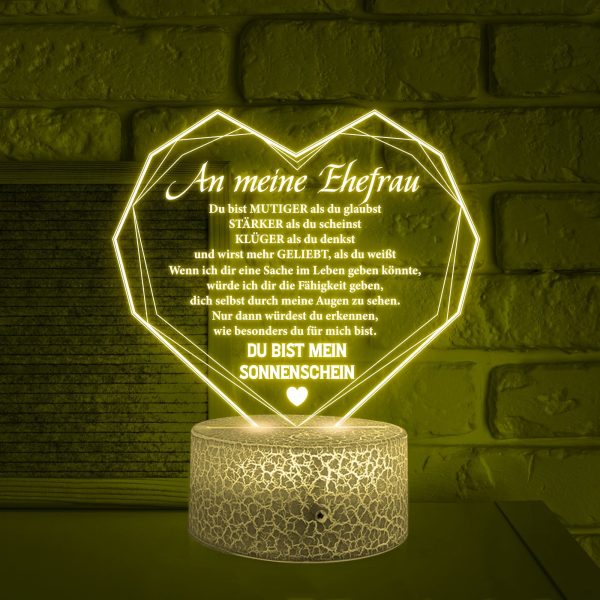 3D Led-Licht - Familie - An Meine Ehefrau - Du Bist Mein Sonnenschein - Deglca15007 Mode – Bild 5