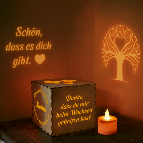 Personalisierte Hölzerne Leuchtbox - Familie - An Meine Mama - Du Bist Wundervoll - Degyl19004 Mode