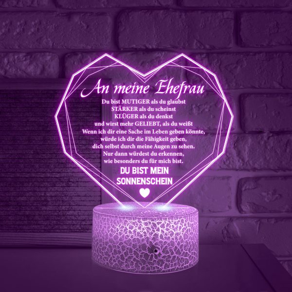 3D Led-Licht - Familie - An Meine Ehefrau - Du Bist Mein Sonnenschein - Deglca15007 Mode – Bild 3